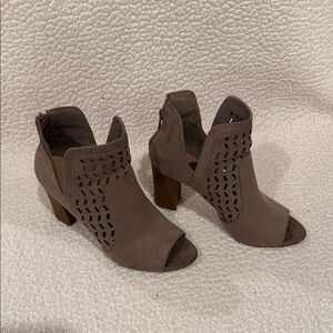 Madden Girl Taupe Cutout Heeled Boots